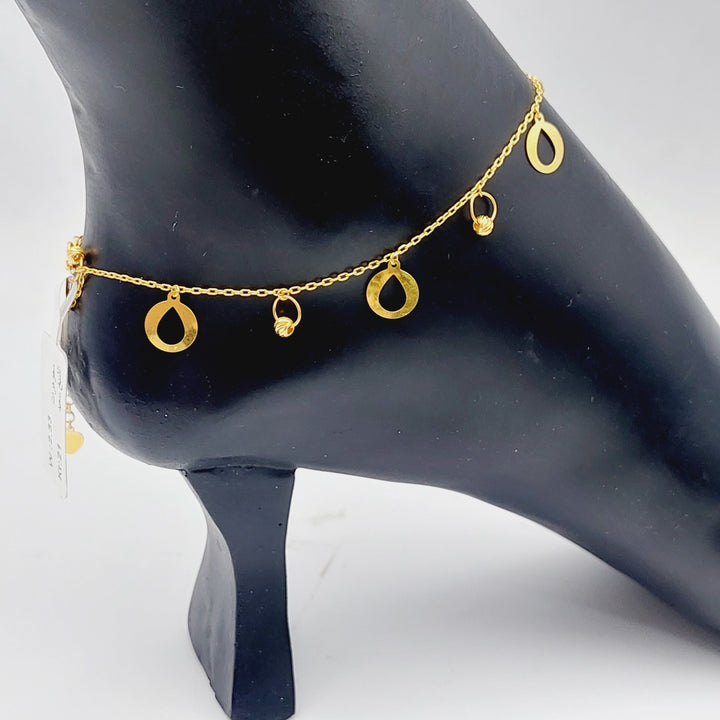 21K Gold Fancy Anklet by Saeed Jewelry - Image 3