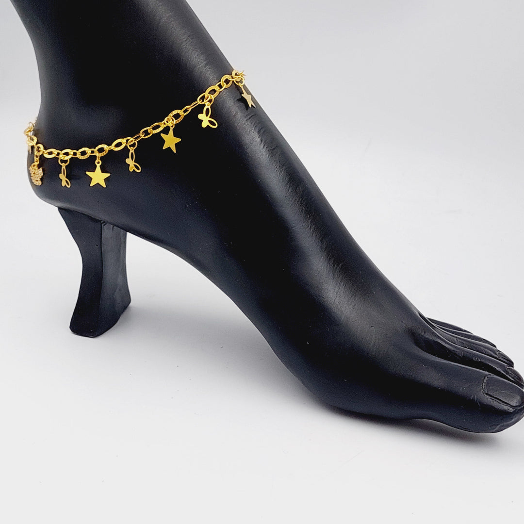 21K Gold Fancy Anklet by Saeed Jewelry - Image 3