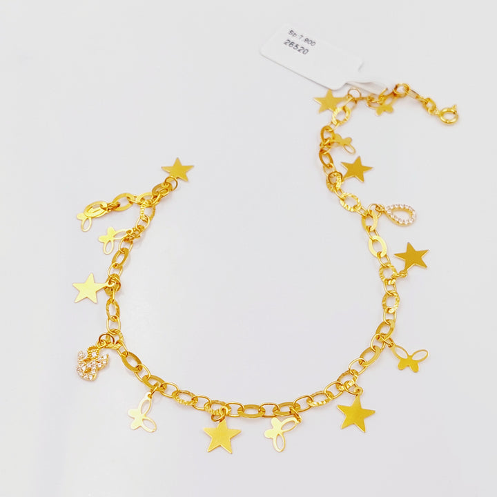 21K Gold Fancy Anklet by Saeed Jewelry - Image 4