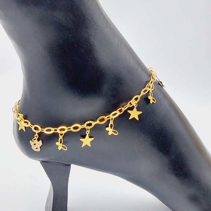 21K Gold Fancy Anklet by Saeed Jewelry - Image 5