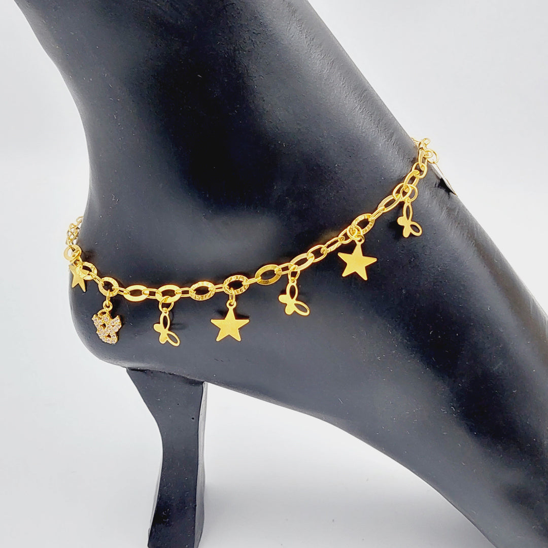 21K Gold Fancy Anklet by Saeed Jewelry - Image 11