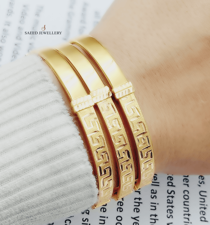 21K Fancy Bangle Made of 21K Yellow Gold by Saeed Jewelry-24062