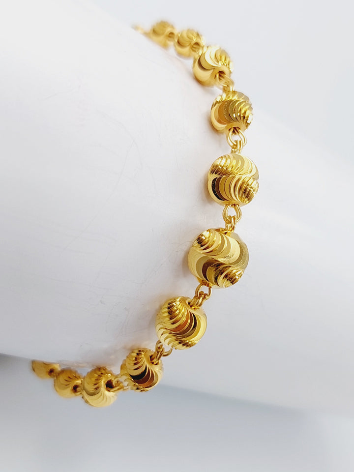 21K Gold Fancy Balls Bracelet by Saeed Jewelry - Image 4