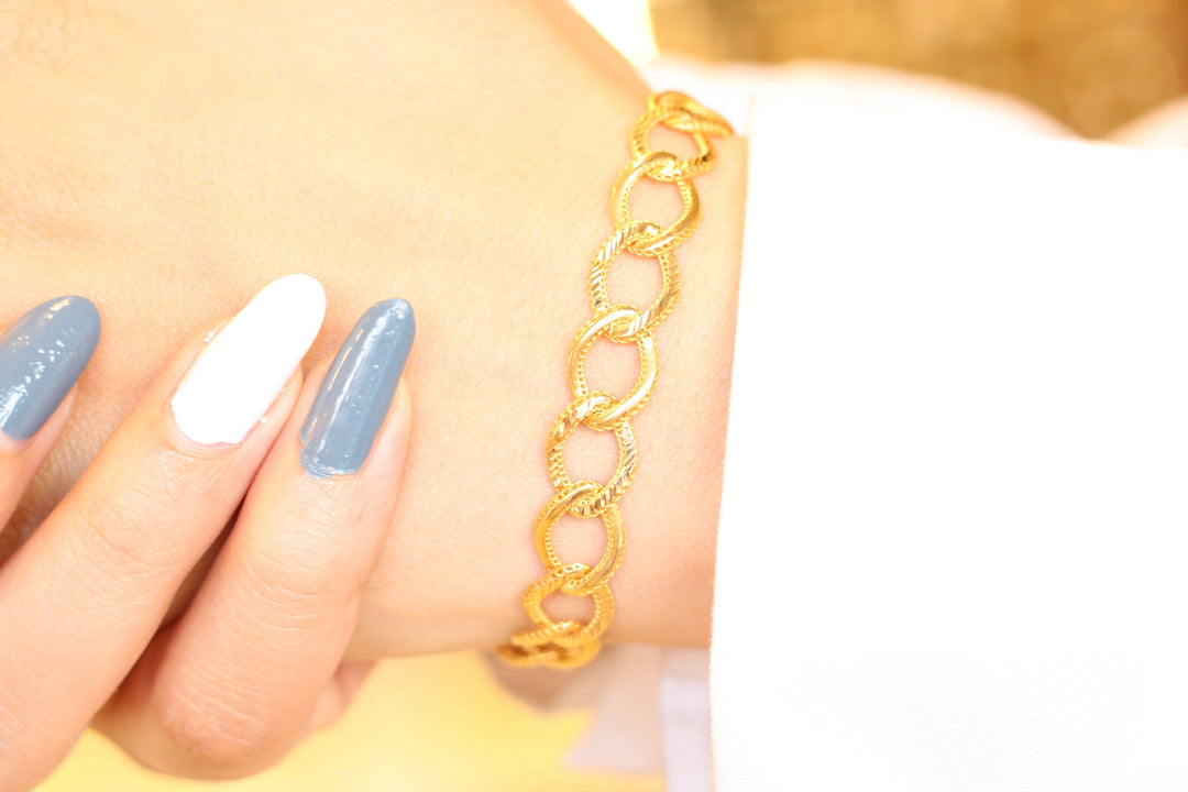 21K Gold Fancy Bracelet by Saeed Jewelry - Image 2