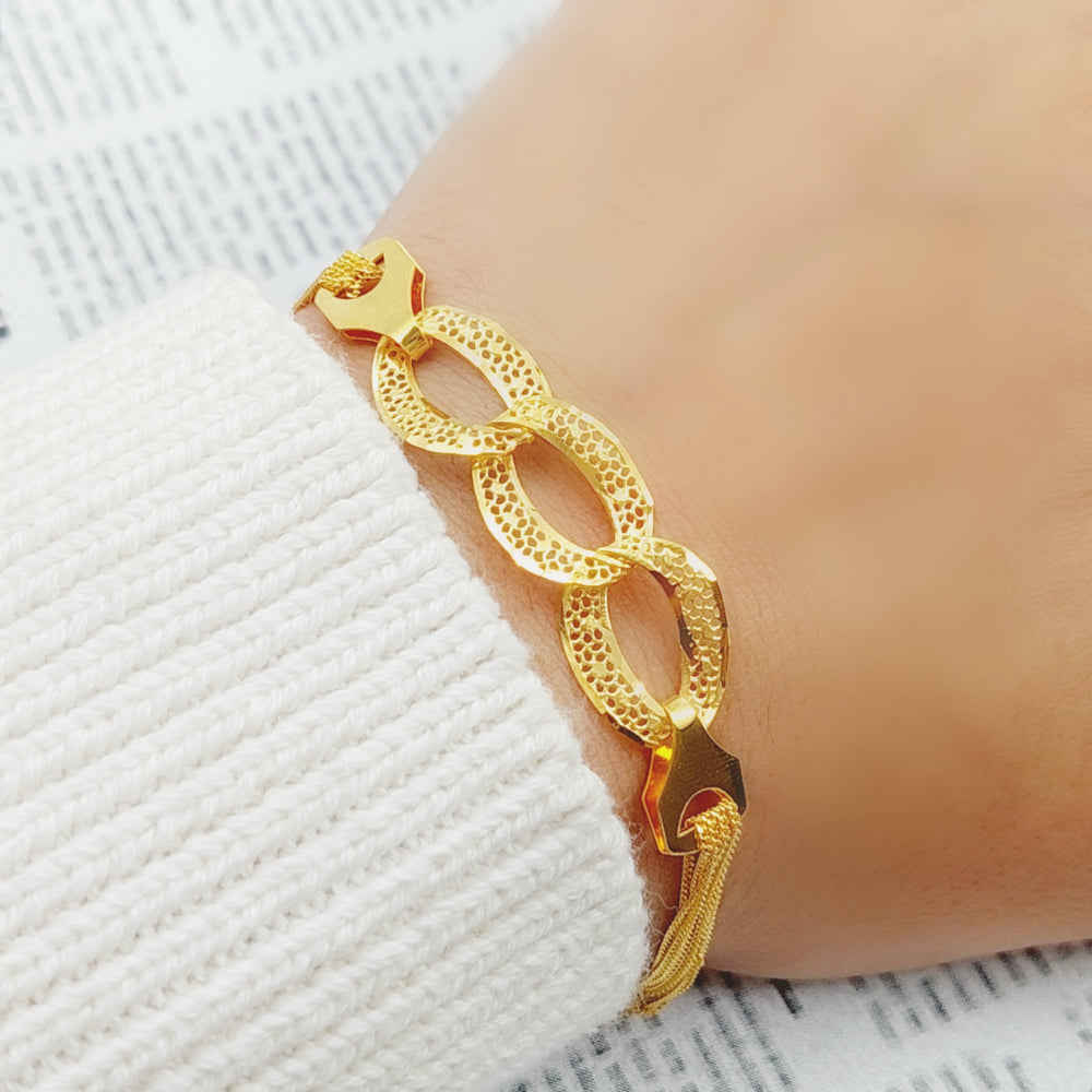 21K Fancy Bracelet Made of 21K Yellow Gold by Saeed Jewelry-26452