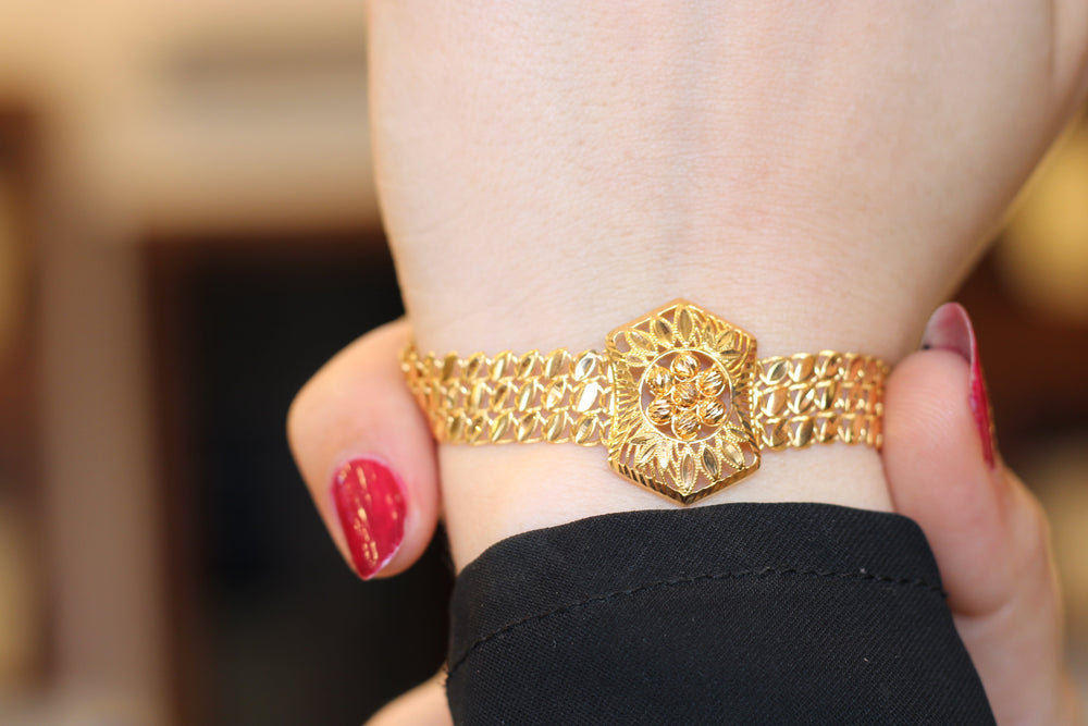 21K Gold Fancy Bracelet by Saeed Jewelry - Image 2