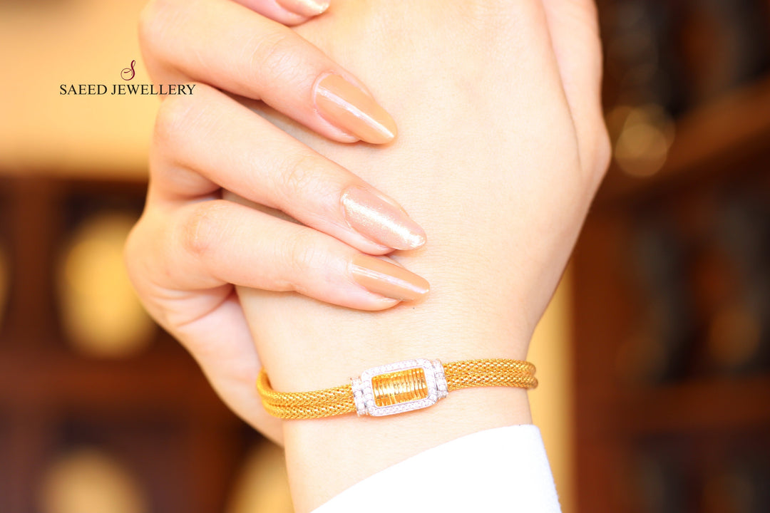 21K Gold Fancy Bracelet by Saeed Jewelry - Image 2