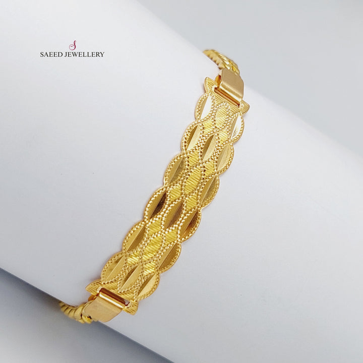 21K Gold Fancy Chain Bracelet by Saeed Jewelry - Image 1