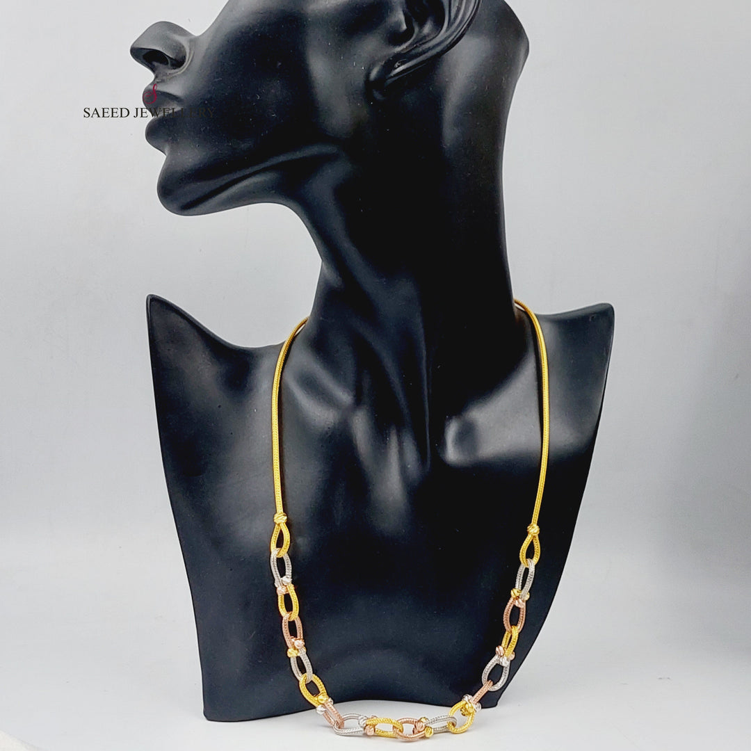 21K Gold Fancy Colored Necklace by Saeed Jewelry - Image 3