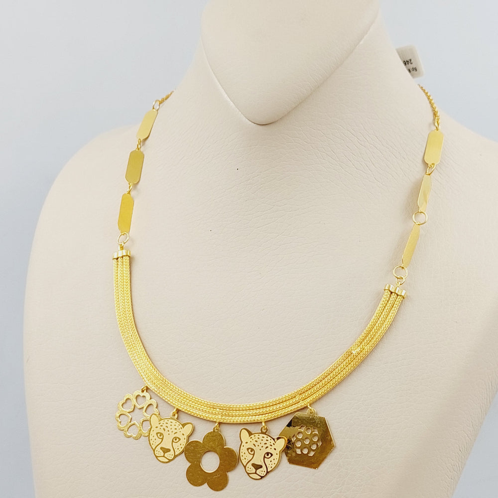 21K Gold Fancy Danadish Necklace by Saeed Jewelry - Image 2