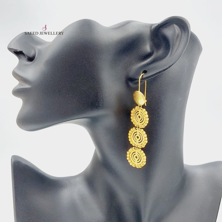 21K Gold Fancy Earrings by Saeed Jewelry - Image 2