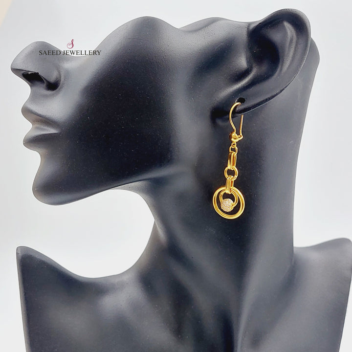 21K Gold Fancy Earrings by Saeed Jewelry - Image 2