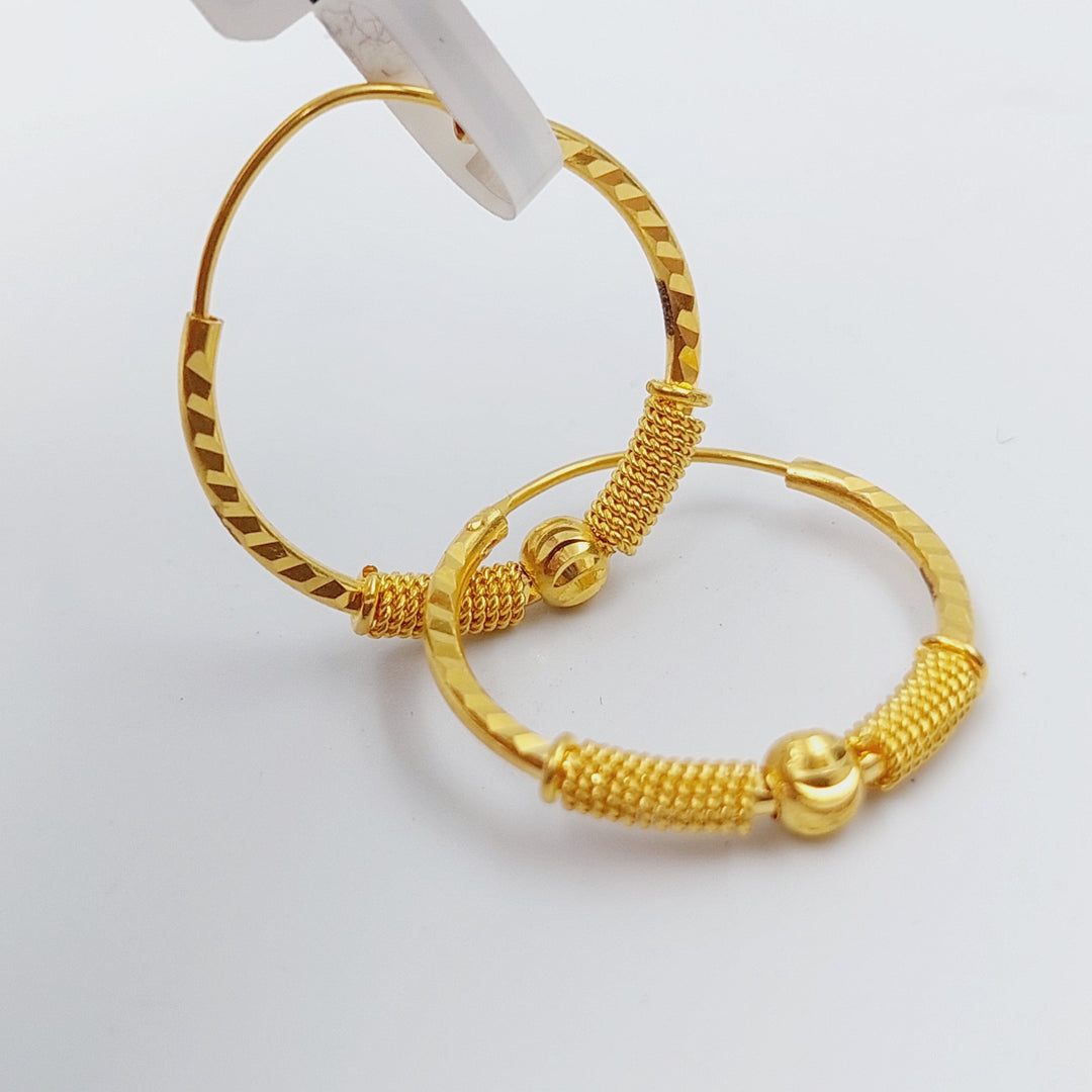 21K Fancy Earrings Made of 21K Yellow Gold by Saeed Jewelry-22226