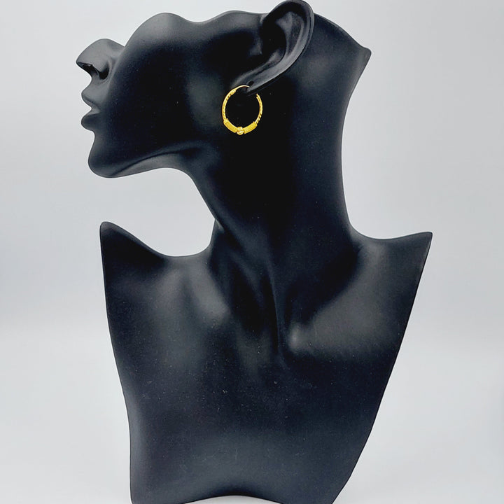 21K Gold Fancy Earrings by Saeed Jewelry - Image 3