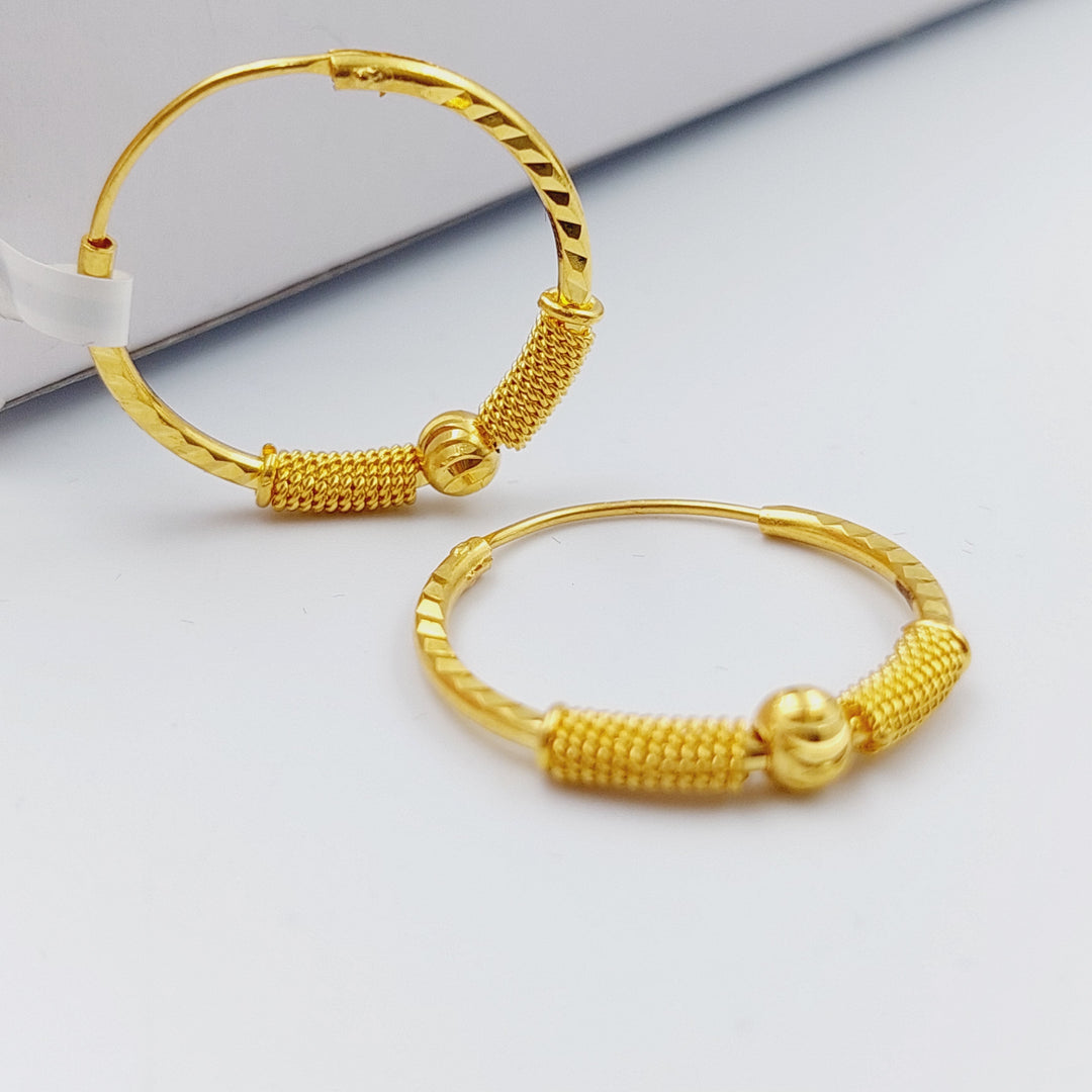 21K Fancy Earrings Made of 21K Yellow Gold by Saeed Jewelry-22226