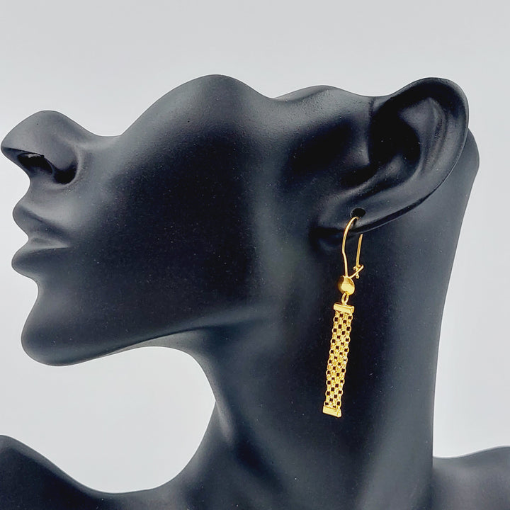 21K Gold Fancy Earrings by Saeed Jewelry - Image 2