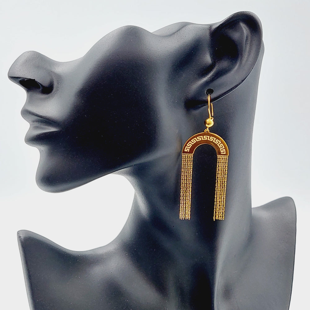 21K Gold Fancy Earrings by Saeed Jewelry - Image 2
