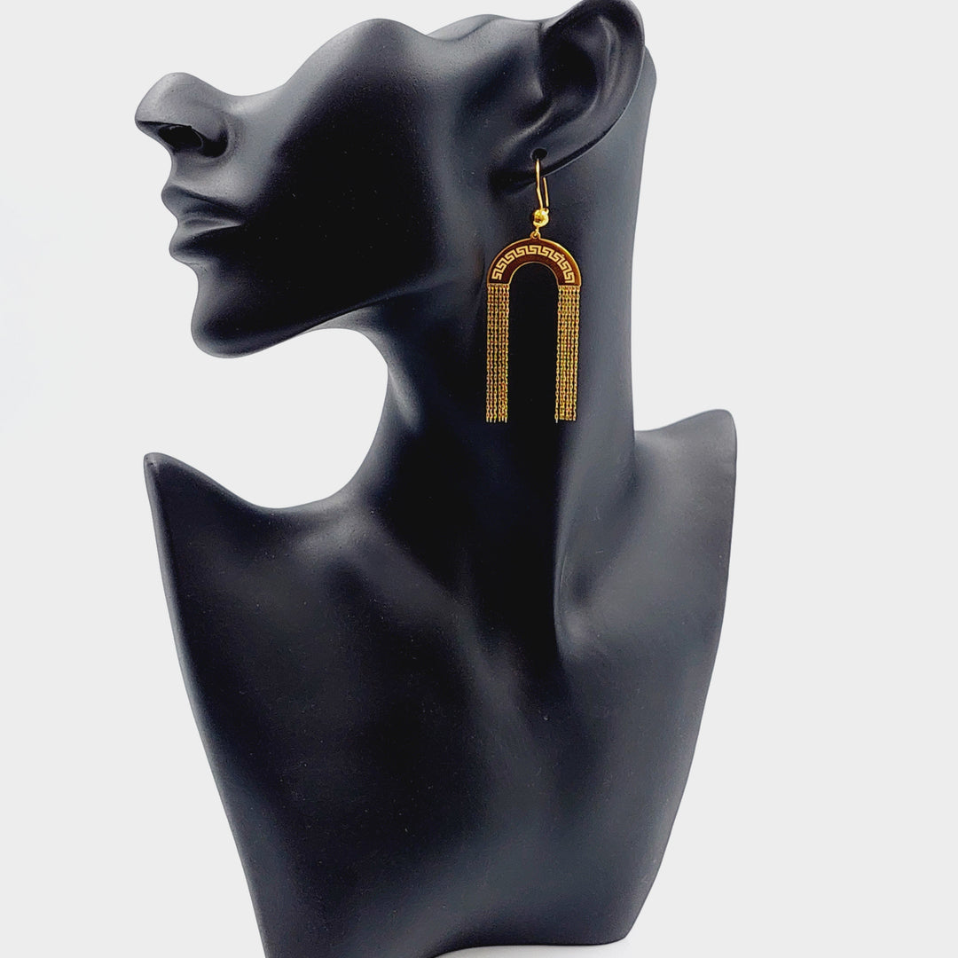 21K Gold Fancy Earrings by Saeed Jewelry - Image 3