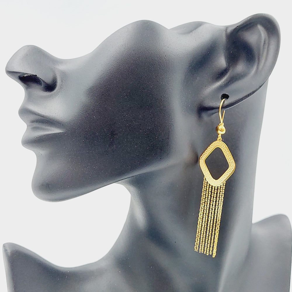 21K Gold Fancy Earrings by Saeed Jewelry - Image 2