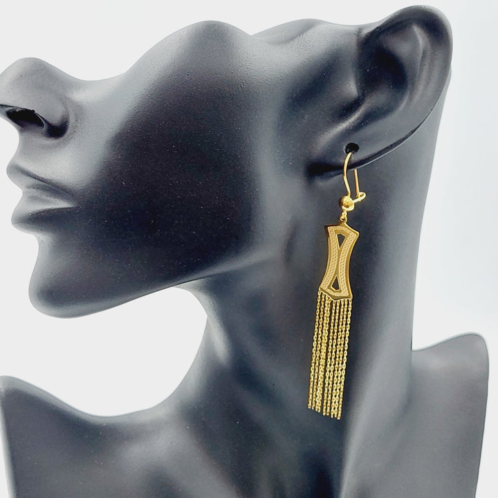 21K Gold Fancy Earrings by Saeed Jewelry - Image 2