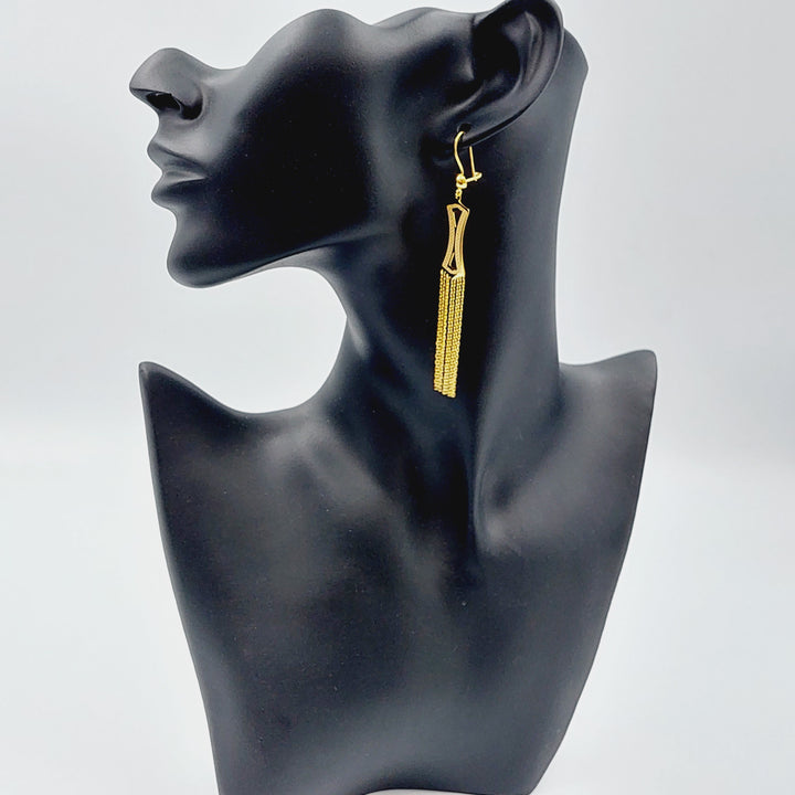 21K Gold Fancy Earrings by Saeed Jewelry - Image 3