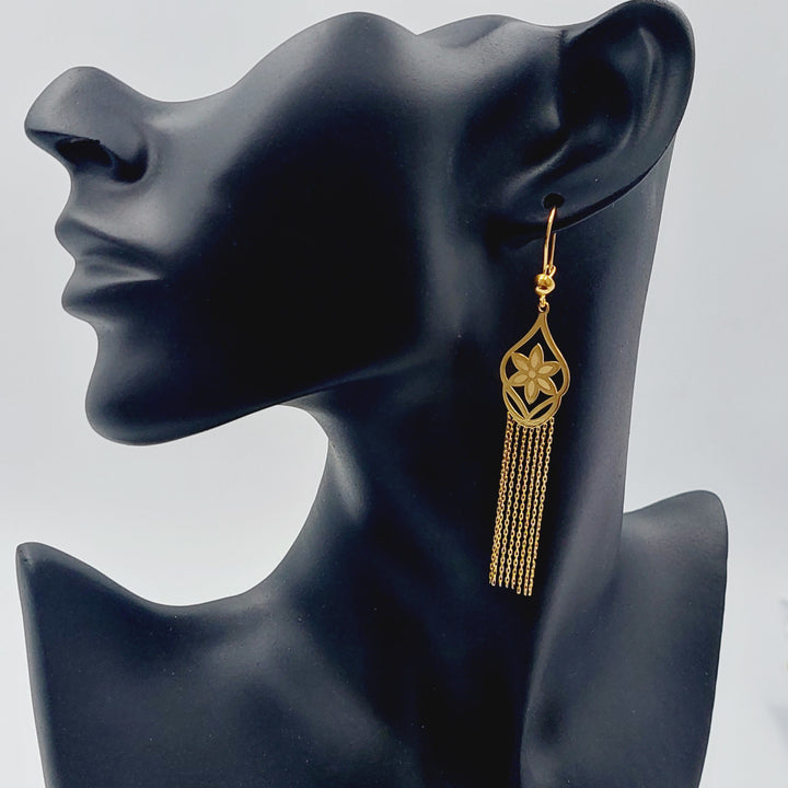 21K Gold Fancy Earrings by Saeed Jewelry - Image 2