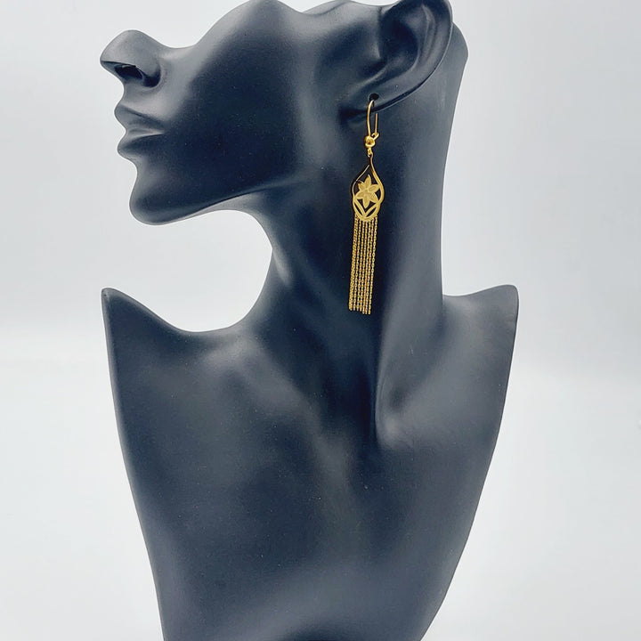 21K Gold Fancy Earrings by Saeed Jewelry - Image 3