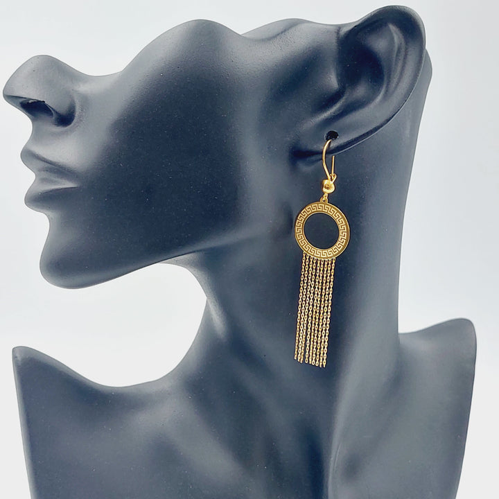 21K Gold Fancy Earrings by Saeed Jewelry - Image 2