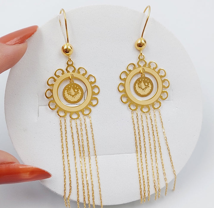 21K Gold Fancy Earrings by Saeed Jewelry - Image 1