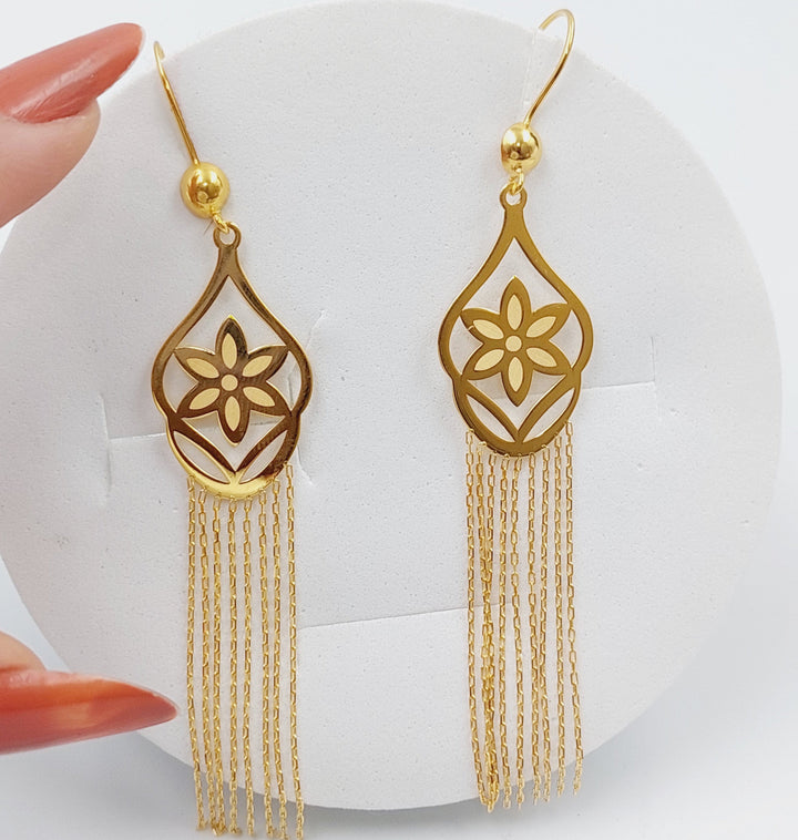 21K Gold Fancy Earrings by Saeed Jewelry - Image 1