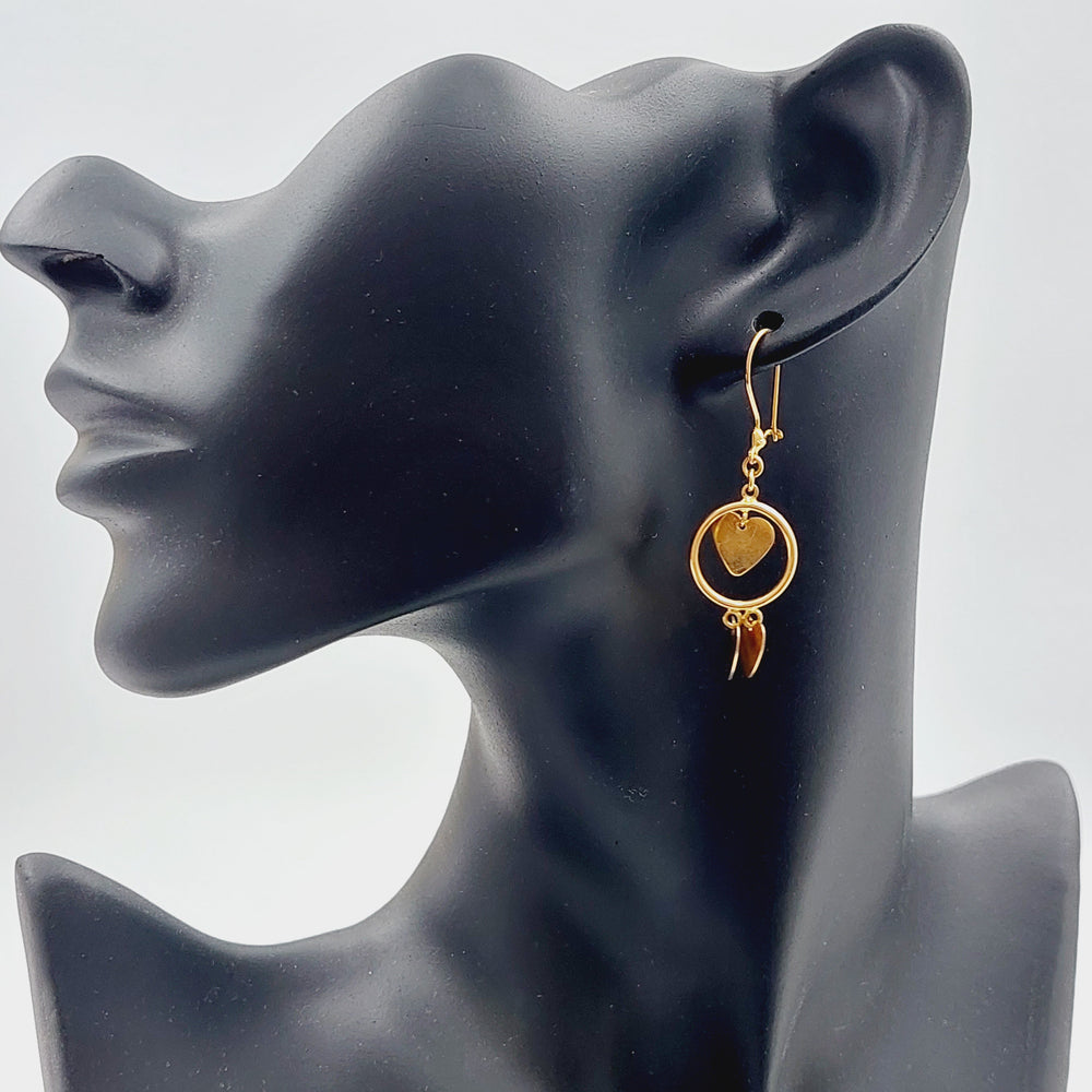 21K Gold Fancy Earrings by Saeed Jewelry - Image 2