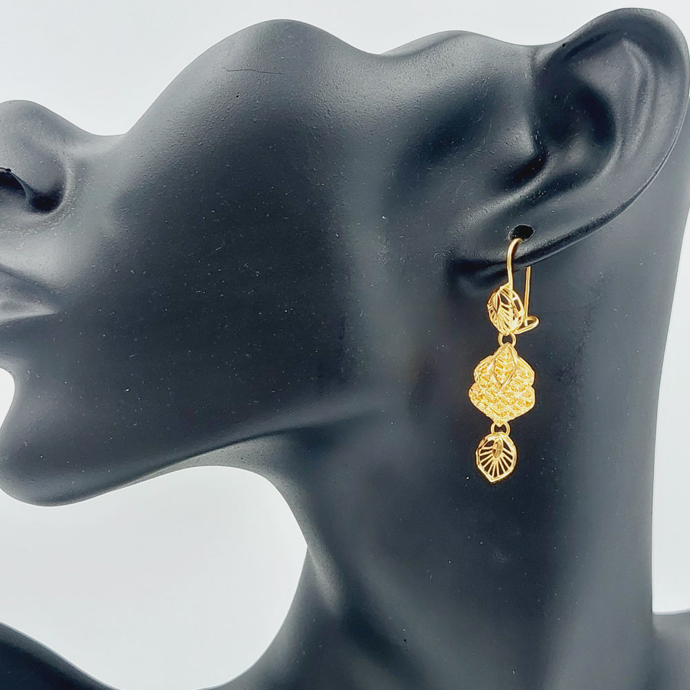 21K Gold Fancy Earrings by Saeed Jewelry - Image 2