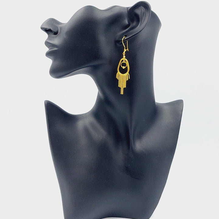 21K Gold Fancy Earrings by Saeed Jewelry - Image 3