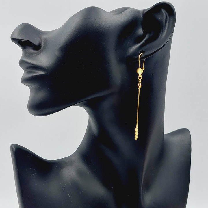 21K Gold Fancy Earrings by Saeed Jewelry - Image 2