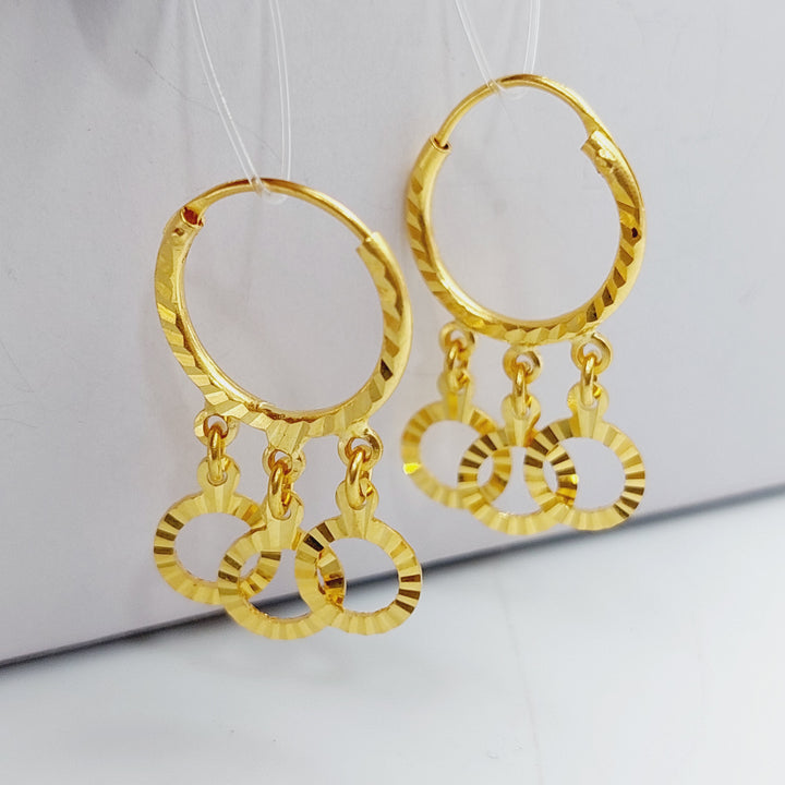 21K Gold Fancy Earrings by Saeed Jewelry - Image 2