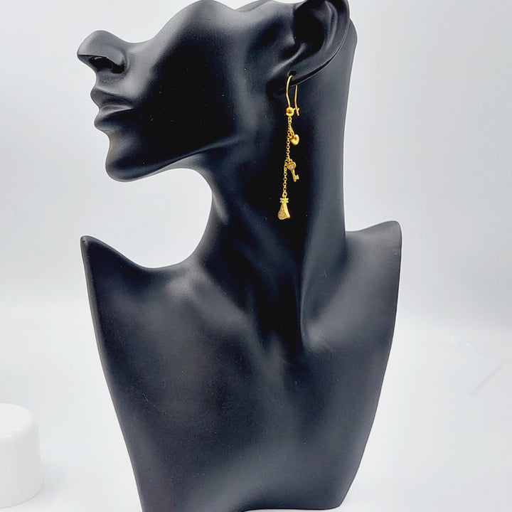 21K Gold Fancy Earrings by Saeed Jewelry - Image 3