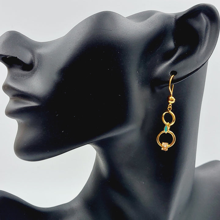 21K Gold Fancy Earrings by Saeed Jewelry - Image 2