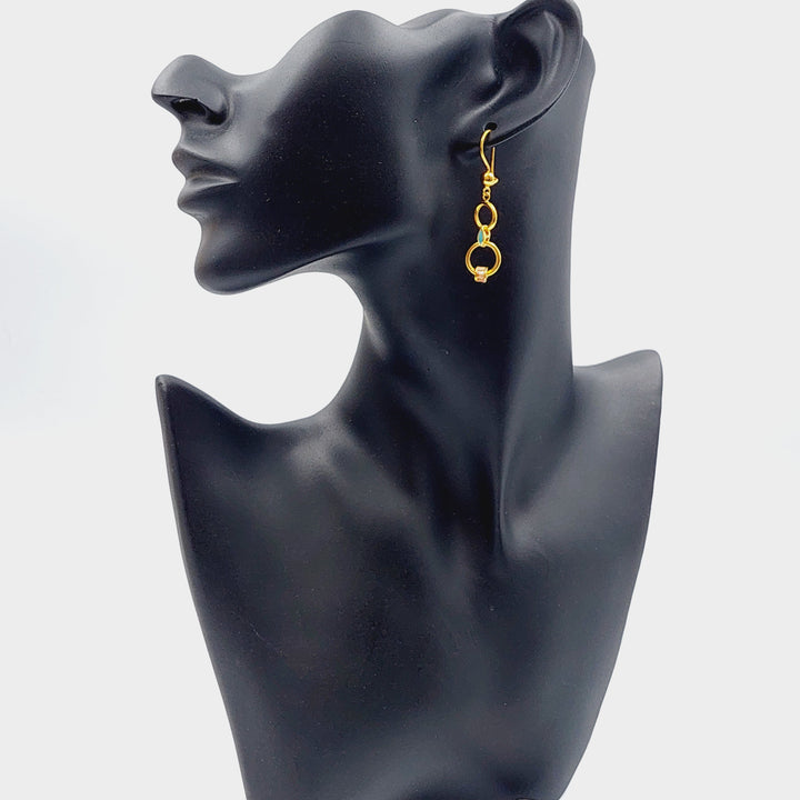 21K Gold Fancy Earrings by Saeed Jewelry - Image 3