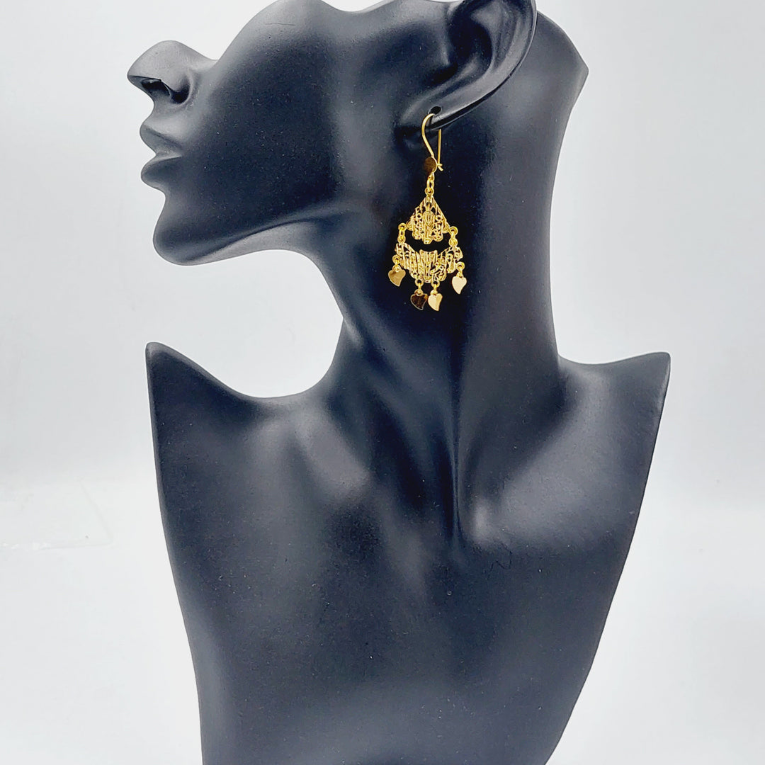 21K Gold Fancy Earrings by Saeed Jewelry - Image 3