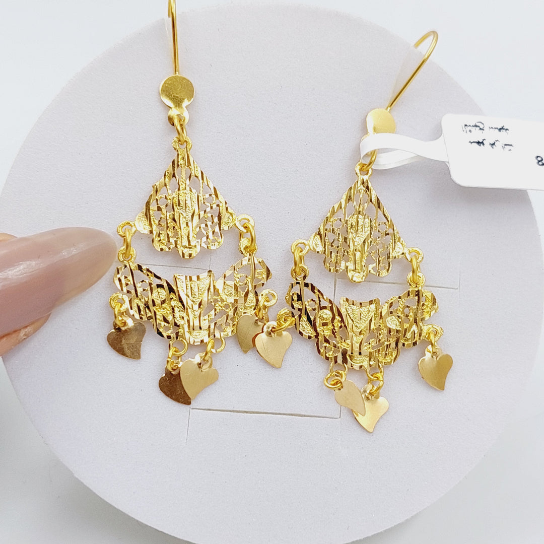 21K Gold Fancy Earrings by Saeed Jewelry - Image 1