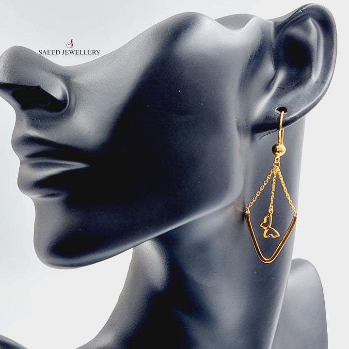 21K Gold Fancy Earrings by Saeed Jewelry - Image 2