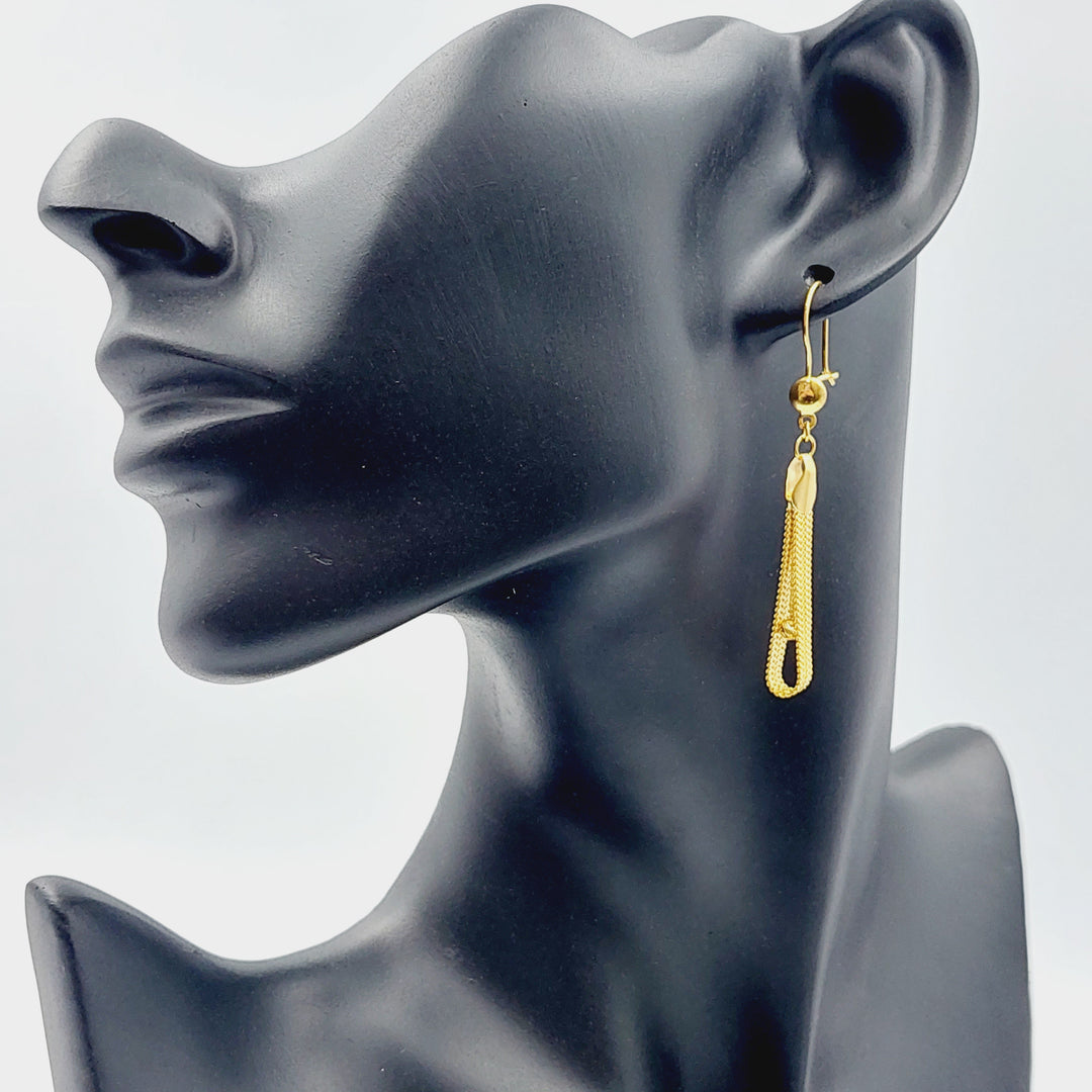 21K Gold Fancy Earrings by Saeed Jewelry - Image 4