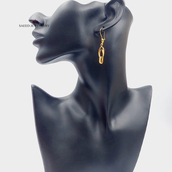 21K Gold Fancy Earrings by Saeed Jewelry - Image 2