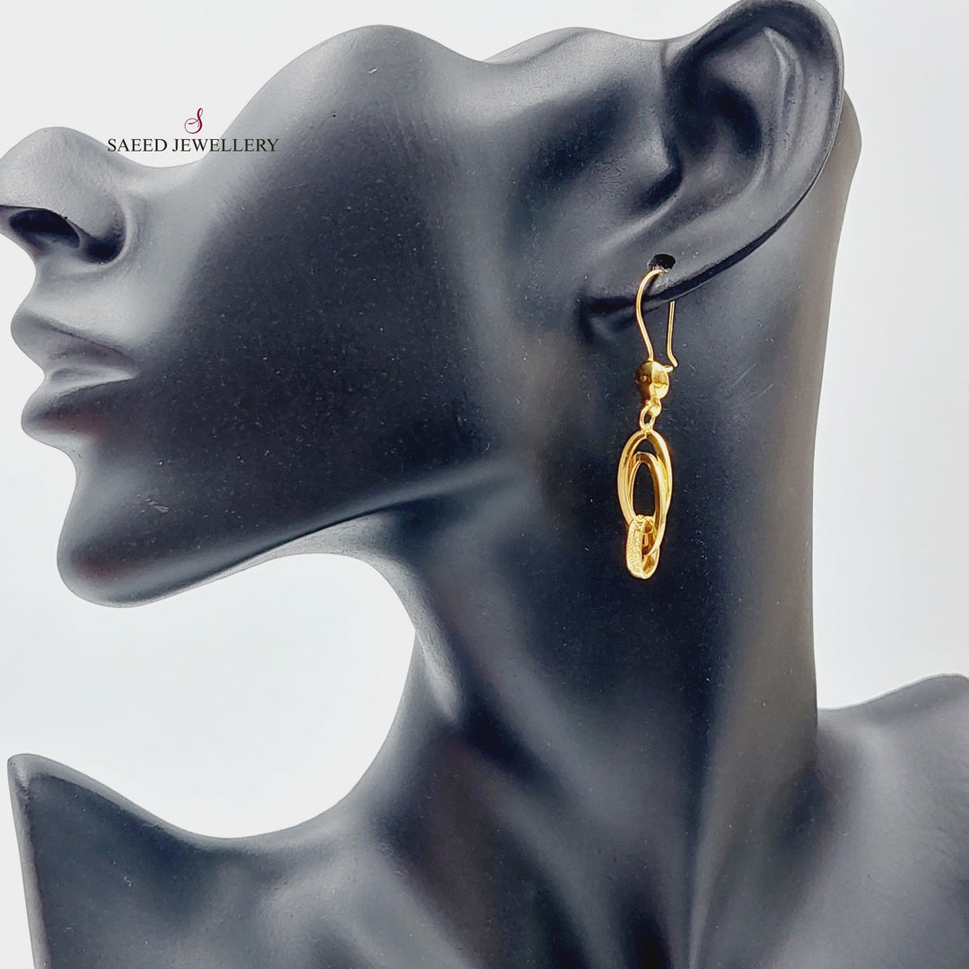 21K Gold Fancy Earrings by Saeed Jewelry - Image 3