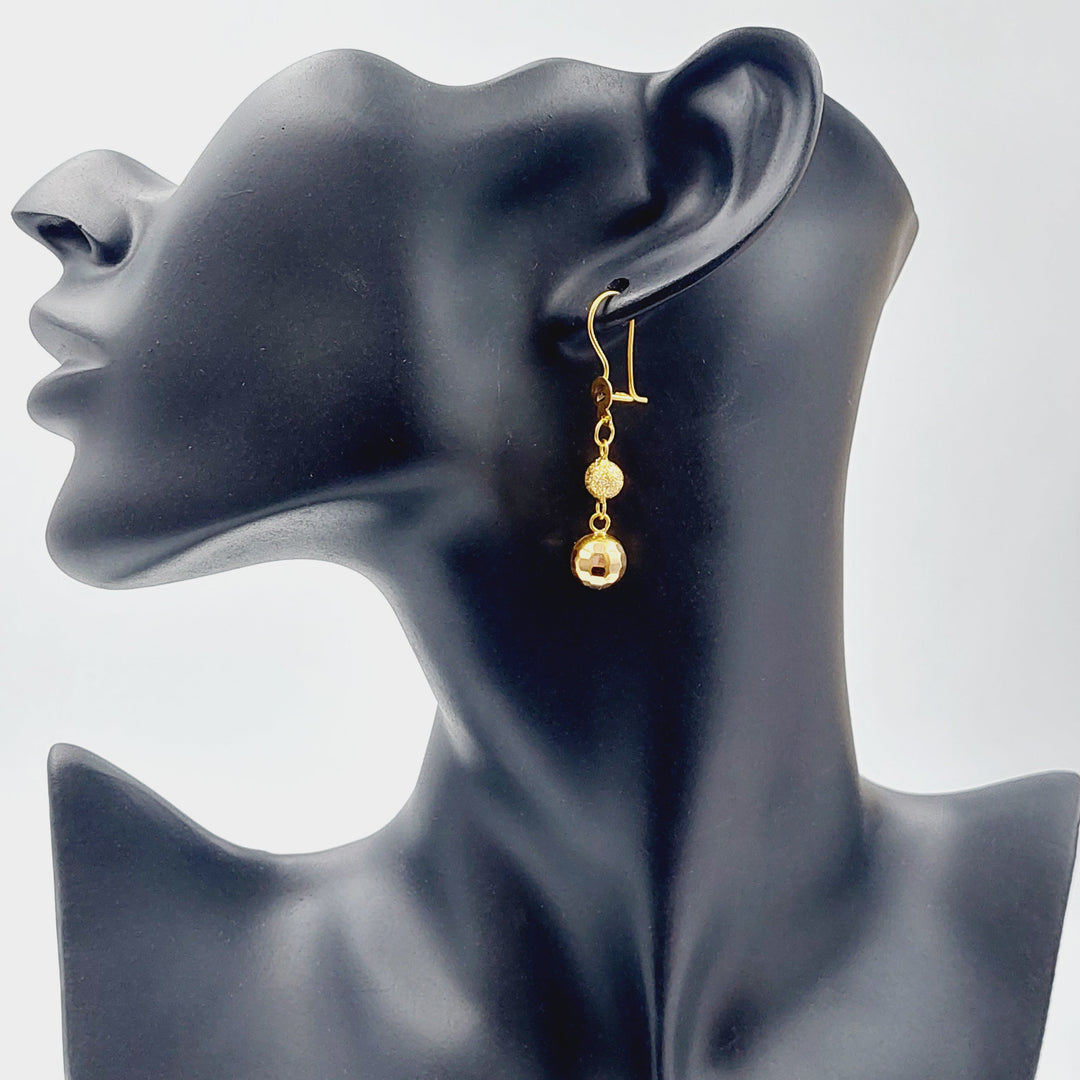 21K Gold Fancy Earrings by Saeed Jewelry - Image 2