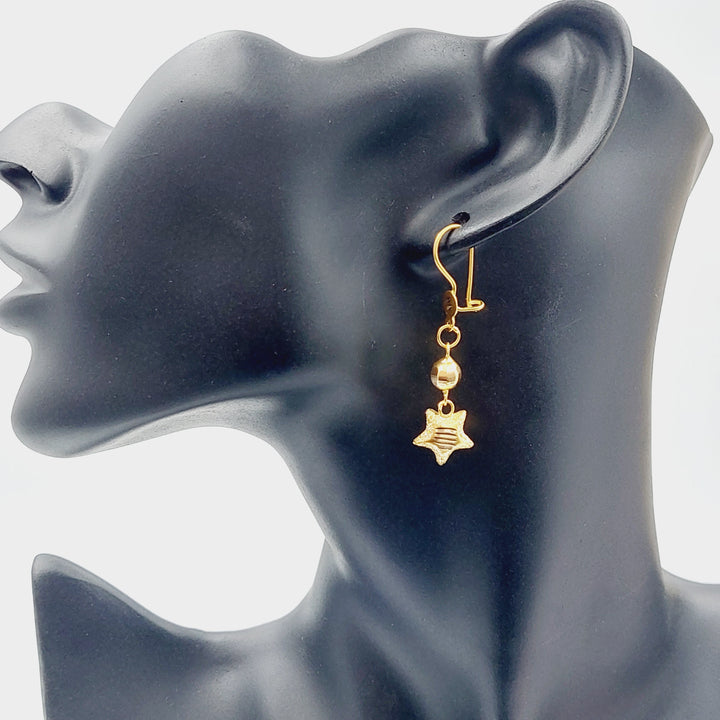 21K Gold Fancy Earrings by Saeed Jewelry - Image 2