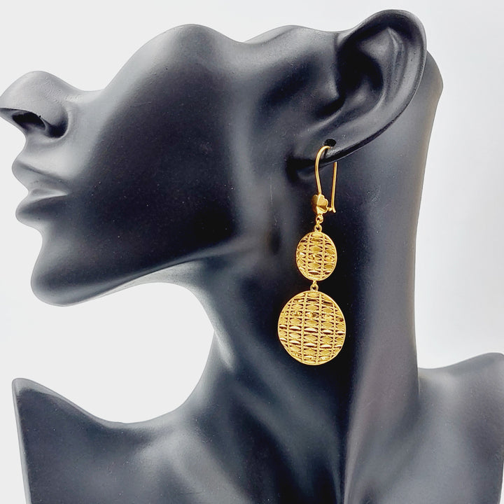 21K Gold Fancy Earrings by Saeed Jewelry - Image 2