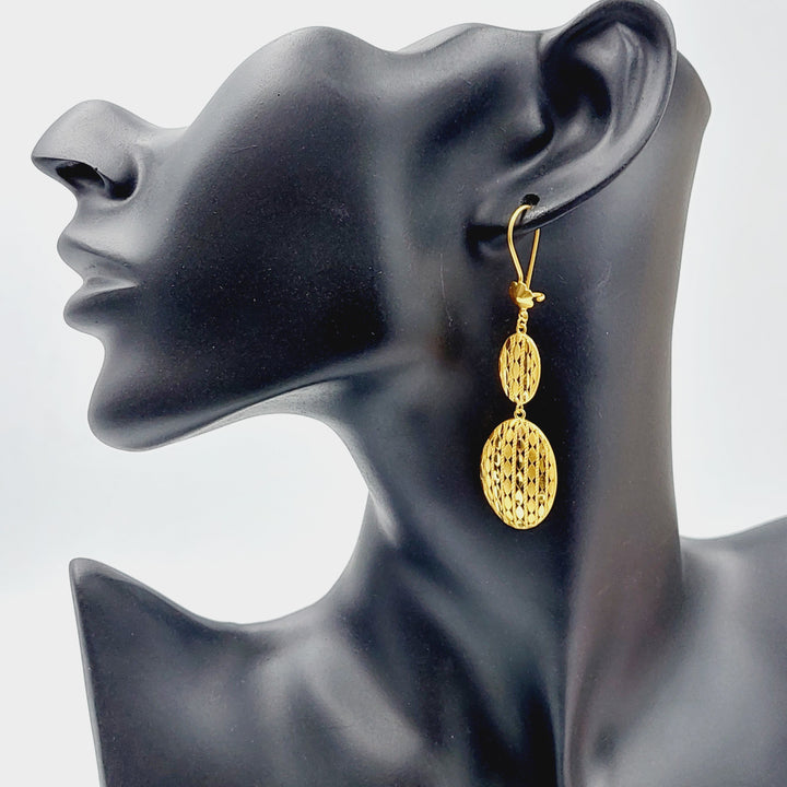 21K Gold Fancy Earrings by Saeed Jewelry - Image 3