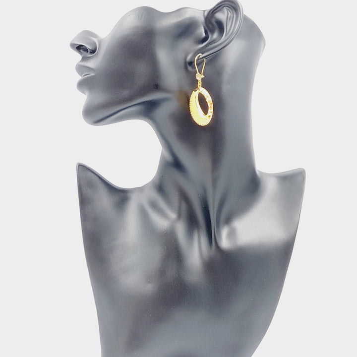 21K Gold Fancy Earrings by Saeed Jewelry - Image 3