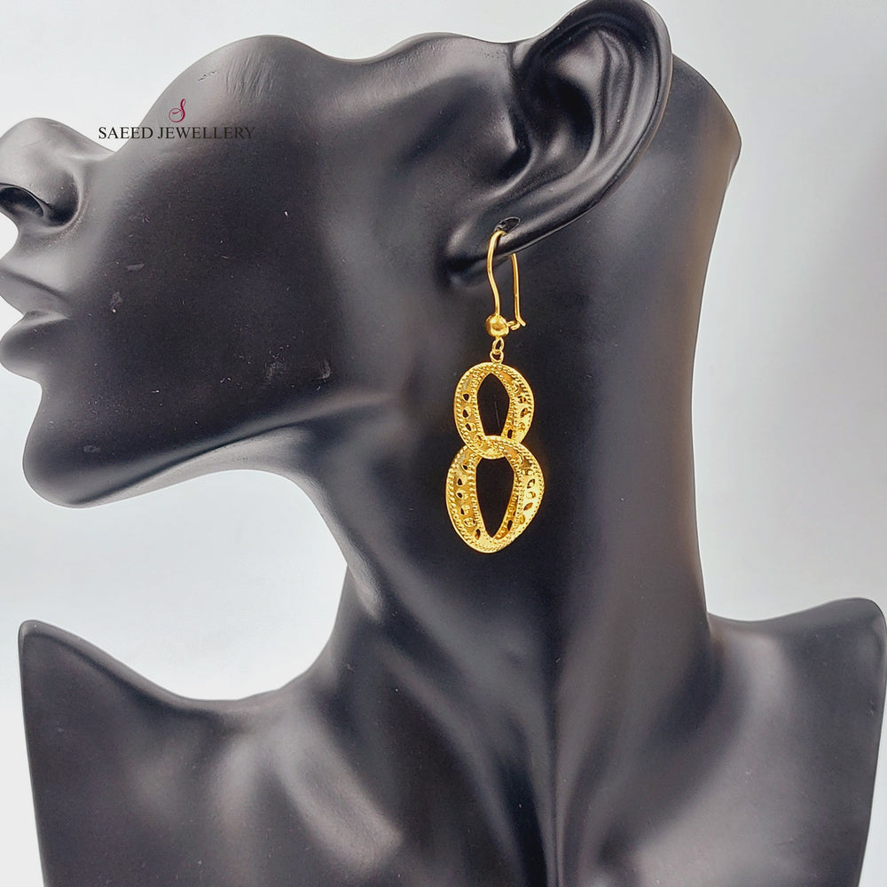 21K Gold Fancy Earrings by Saeed Jewelry - Image 2